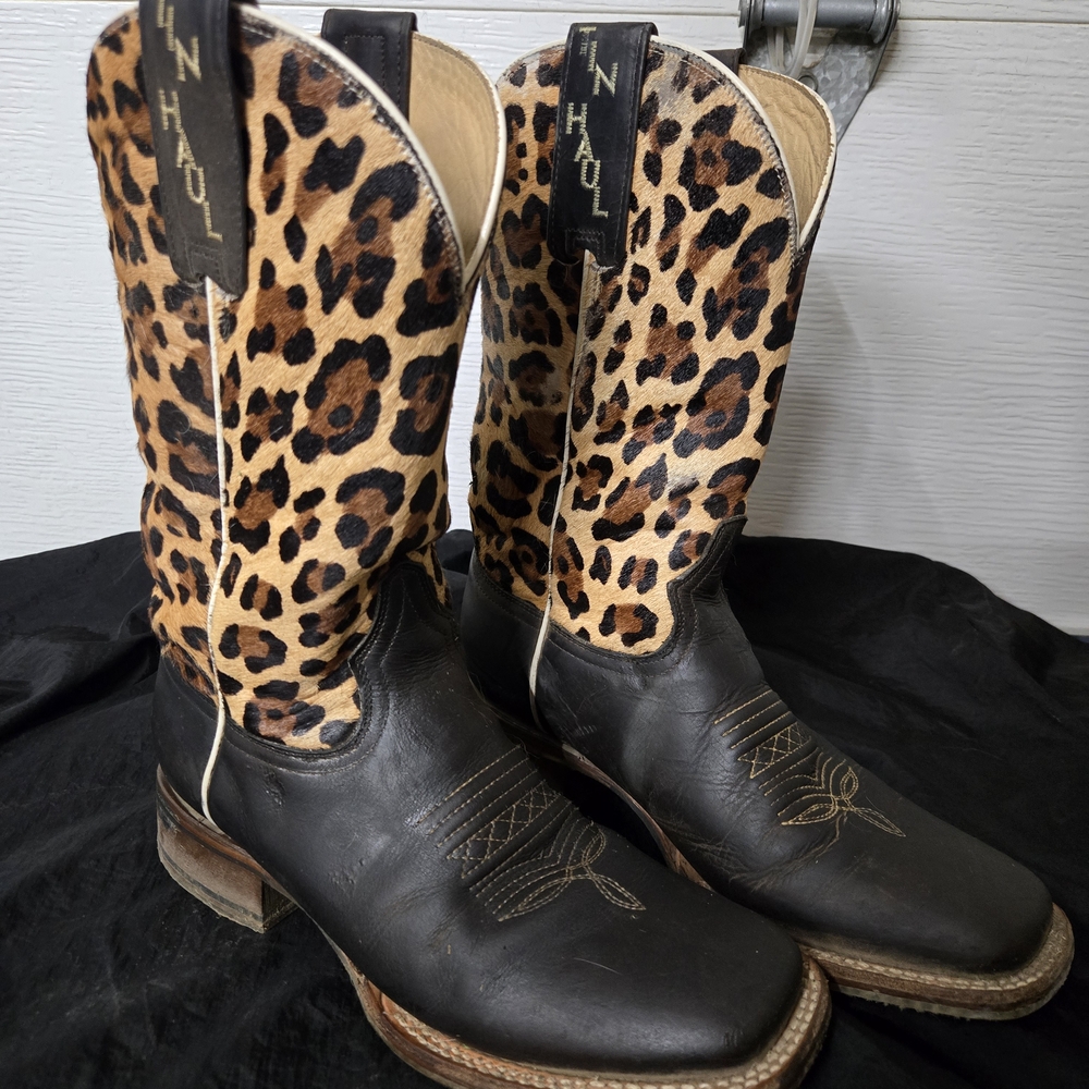Leopard Print Tin Haul Boots